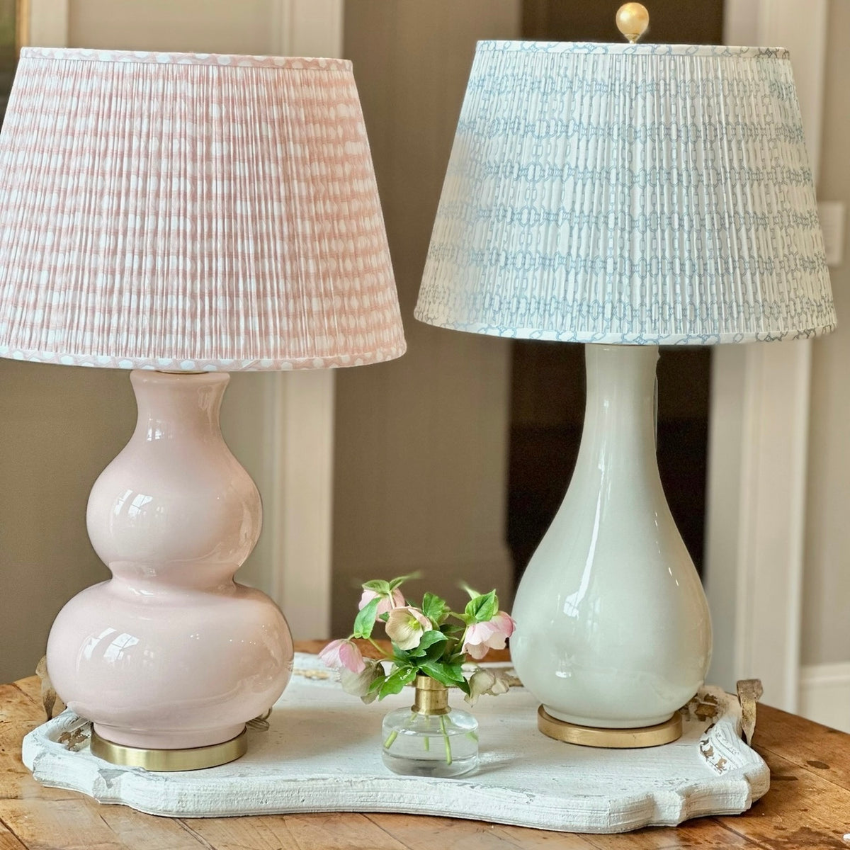 LINK SHIRRED SHADE - BLUE – The Happy Lamp Company