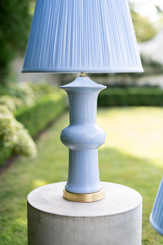 HAND SHIRRED SHADE - POWDER BLUE – The Happy Lamp Company